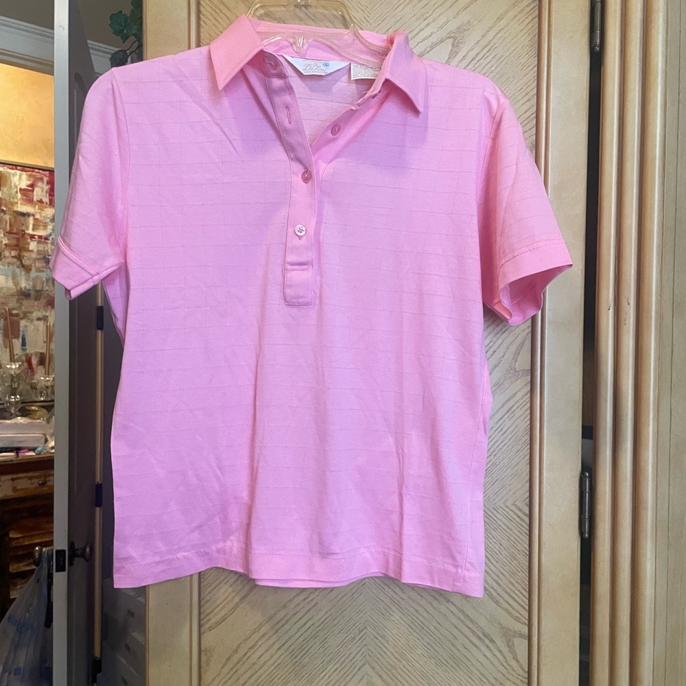 Vintage knitwear by Difini Women's Pink Polo Shirt size 36 medium
